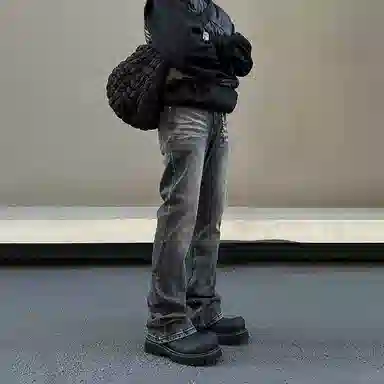 宝米卡 美式高街简约牛仔裤 男女同款