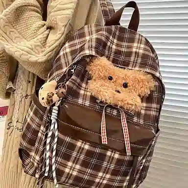 爱尔绅特 百搭休闲复古卡通时尚小众休闲简约日常时尚百搭 尼龙 双肩包 女款 多色