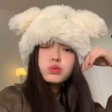 佩洛依 可爱卡通搞怪小狗 秋冬季加厚护耳毛绒毛保暖防寒针织 涤纶 绒线帽 男女同款情侣款