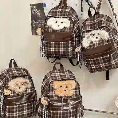 爱尔绅特 百搭休闲复古卡通时尚小众休闲简约日常时尚百搭 尼龙 双肩包 女款 多色