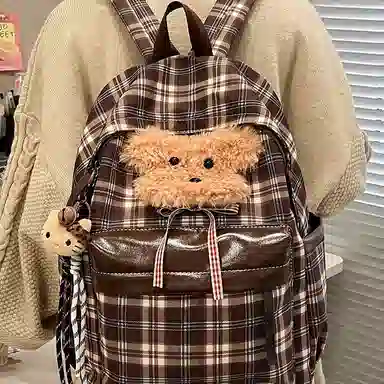 爱尔绅特 百搭休闲复古卡通时尚小众休闲简约日常时尚百搭 尼龙 双肩包 女款 多色