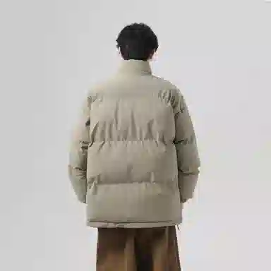 棉基因 冬季纯色高领无帽翻领优质棉棒球服保暖高个小个子日系男简约潮流夹棉袄子美式高街工装风青少年职场通勤学院风棉衣外套 男女同款