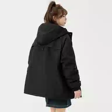 棉基因 冬季纯色多口袋拉链优质棉棒球服保暖高个小个子日系男简约潮流夹棉袄子美式高街工装风青少年职场通勤学院风棉衣外套 男女同款