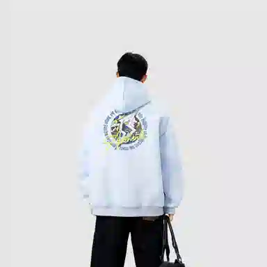 棉基因 早秋艺术创意个性环形英文男生帽子高街潮牌经典国潮辣妹韩系女潮男青少年复古男装户外通勤慵懒风基础款打底连帽卫衣 男女同款