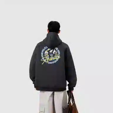 棉基因 早秋艺术创意个性环形英文男生帽子高街潮牌经典国潮辣妹韩系女潮男青少年复古男装户外通勤慵懒风基础款打底连帽卫衣 男女同款