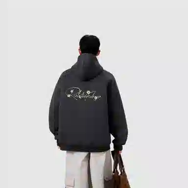 棉基因 早秋男生帽子高街职场清新简约学生潮牌经典国潮辣妹韩系女痞帅青少年穿搭复古潮男装户外通勤慵懒风基础款打底连帽卫衣 男女同款