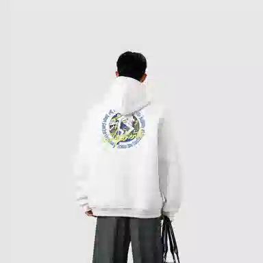 棉基因 早秋艺术创意个性环形英文男生帽子高街潮牌经典国潮辣妹韩系女潮男青少年复古男装户外通勤慵懒风基础款打底连帽卫衣 男女同款