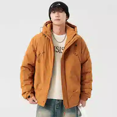 Cotton Gene Winter Multi-Pocket Zipper Baseball Jacket