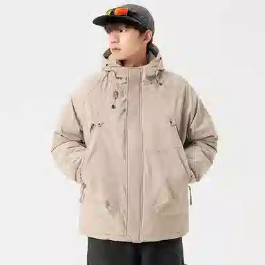 Cotton Gene Winter Multi-Pocket Zipper Baseball Jacket