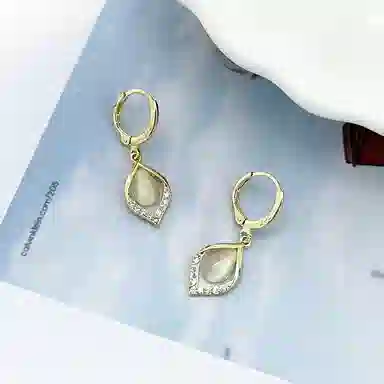 双生恋 天使之泪 水滴型耳坠微镶锆石小众设计感百搭时尚精致日常通勤约会耳饰轻奢高级感 铜 耳环 女款