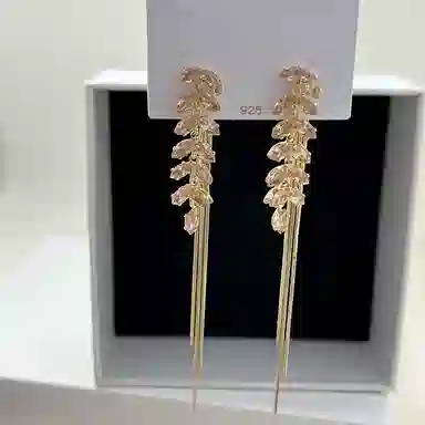 双生恋 穗穗顺意 麦穗流苏长款小众设计感百搭时尚精致日常通勤约会轻奢高级感 铜合金 耳环 女款