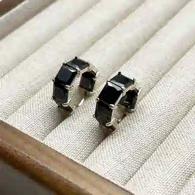 双生恋 方糖锆石精致小巧耳扣小众设计感百搭时尚日常通勤约会耳饰轻奢高级感 铜 耳环 女款