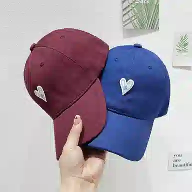 浪莎 立体爱心刺绣贴片百搭 棉 鸭舌帽 男女同款情侣款