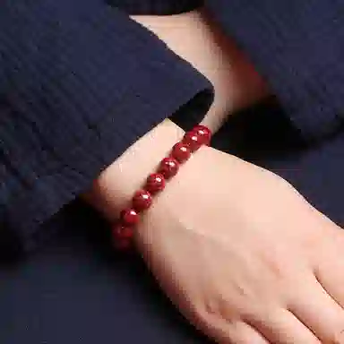 宝致 精品颗粒全透光 再造辰砂朱砂 玉石手串 男女同款情侣款