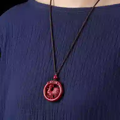 宝致 十二生肖镂空 小众设计感 再造辰砂朱砂 玉石吊坠 男女同款情侣款