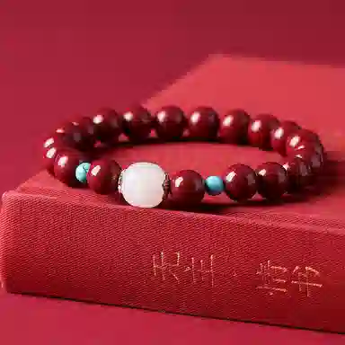 宝致 国风国潮 轻奢简约高级感 再造辰砂朱砂 玉石手串 男女同款情侣款