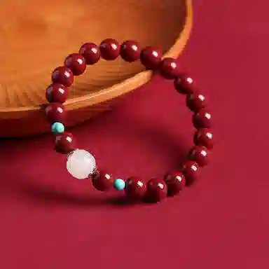 宝致 国风国潮 轻奢简约高级感 再造辰砂朱砂 玉石手串 男女同款情侣款