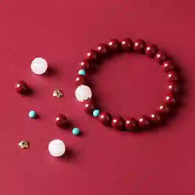 宝致 国风国潮 轻奢简约高级感 再造辰砂朱砂 玉石手串 男女同款情侣款