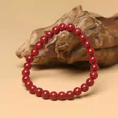 宝致 精品颗粒全透光 再造辰砂朱砂 玉石手串 男女同款情侣款