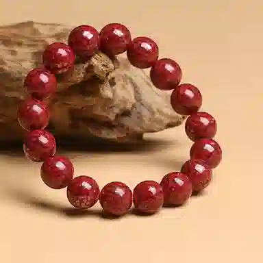 宝致 精品颗粒全透光 再造辰砂朱砂 玉石手串 男女同款情侣款