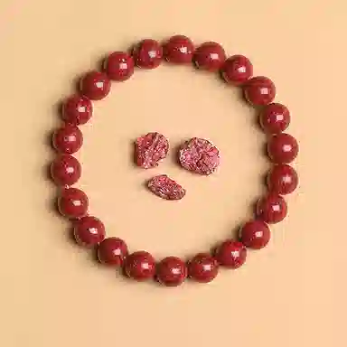 宝致 精品颗粒全透光 再造辰砂朱砂 玉石手串 男女同款情侣款