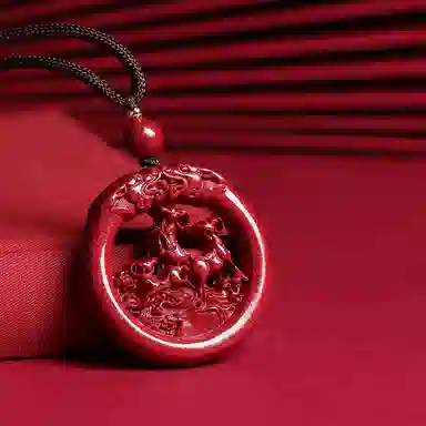 宝致 十二生肖镂空 小众设计感 再造辰砂朱砂 玉石吊坠 男女同款情侣款