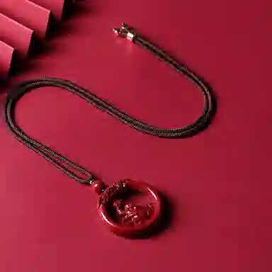 宝致 十二生肖镂空 小众设计感 再造辰砂朱砂 玉石吊坠 男女同款情侣款