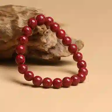 宝致 精品颗粒全透光 再造辰砂朱砂 玉石手串 男女同款情侣款