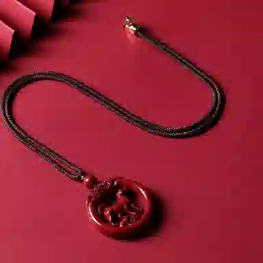 宝致 十二生肖镂空 小众设计感 再造辰砂朱砂 玉石吊坠 男女同款情侣款