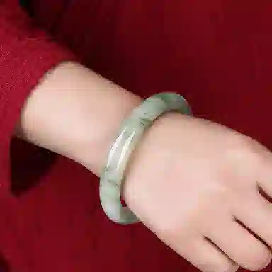 【圣诞新年专属】 宝致 青山黛翠玉贵妃镯平安美人镯汉服旗袍古色古香 新中式国潮古风清冷优雅高级感温婉气质好运 天山翠 手镯 女款