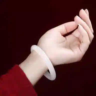 【点收藏 赠素圈镯子】 宝致 荔枝纹白月光清冷优雅国潮古风一步一响叮当美人贵妃镯 气质高级感温婉 玉髓 手镯 女款