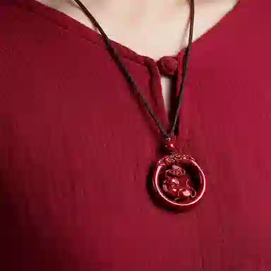 宝致 十二生肖镂空 小众设计感 再造辰砂朱砂 玉石吊坠 男女同款情侣款