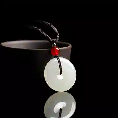 宝致 平安扣 手工编织绳 新中式国潮古风 和田玉 吊坠 男女同款情侣款 白玉