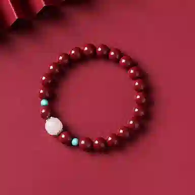 宝致 国风国潮 轻奢简约高级感 再造辰砂朱砂 玉石手串 男女同款情侣款