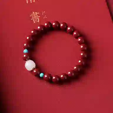 宝致 国风国潮 轻奢简约高级感 再造辰砂朱砂 玉石手串 男女同款情侣款