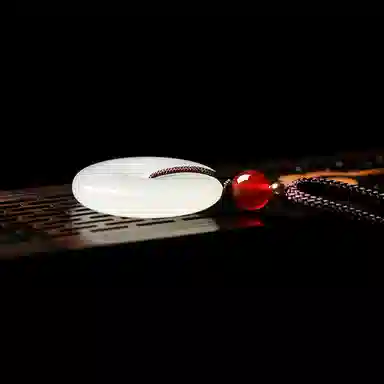 宝致 平安扣 手工编织绳 新中式国潮古风 和田玉 吊坠 男女同款情侣款 白玉