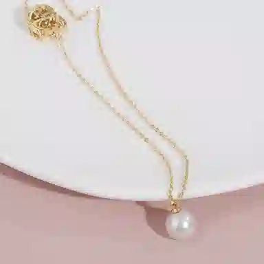 品彩 近圆珠 招财猫 诸事顺利 平安招财 幸运财运 淡水珍珠 项链 女款