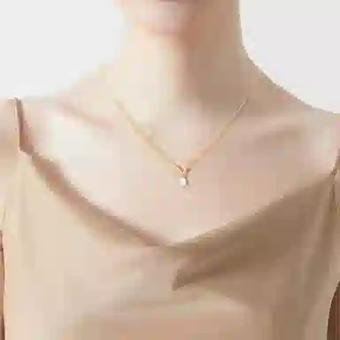 品彩 微镶锆石锁骨链 年轻气质 轻奢高级感 淡水珍珠 项链 女款