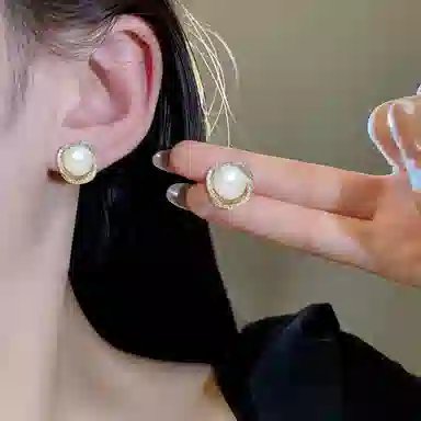 品彩 花朵馒头珠耳饰 小众轻奢高级感 年轻百搭时尚 淡水珍珠 耳环 女款