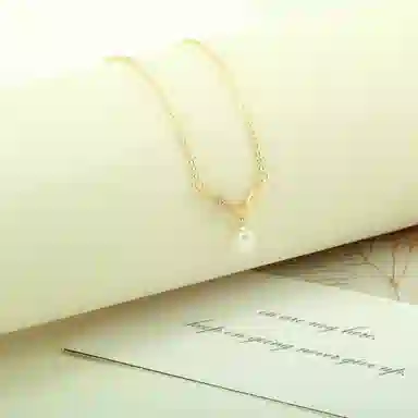 品彩 微镶锆石锁骨链 年轻气质 轻奢高级感 淡水珍珠 项链 女款