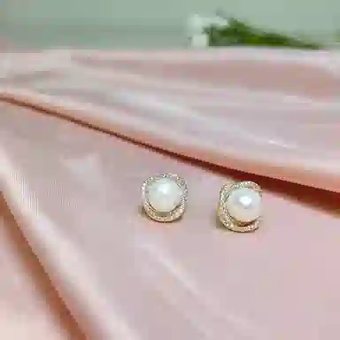 品彩 花朵馒头珠耳饰 小众轻奢高级感 年轻百搭时尚 淡水珍珠 耳环 女款