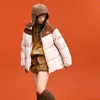 Skechers Sport Life Colorblock Down Jacket Light Brown