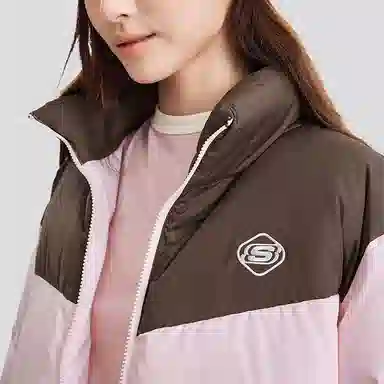 Skechers Down Jacket Grey Pink