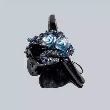 卡铂雅 蓝黑设计港风气质复古镶钻极简高级感 发夹 女款