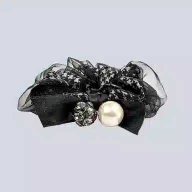 卡铂雅 黑色极简高级感港风气质复古休闲时尚潮流设计镶钻 发圈 女款