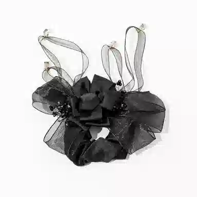 卡铂雅 绿色网纱气质复古镶钻极简高级感休闲时尚潮流设计韩流 发圈 女款