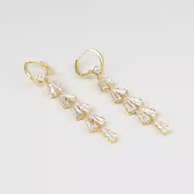 卡铂雅 时尚 潮流时尚潮流设计极简高级感港风气质复古 铜 珍珠 耳环 女款