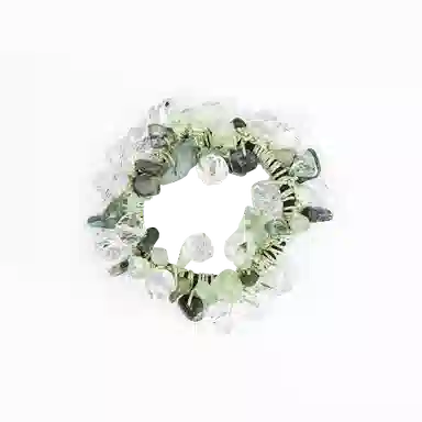 卡铂雅 绿色休闲 潮流设计港风气质复古镶钻极简高级感 发圈 女款