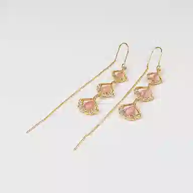 卡铂雅 金色宝石轻奢设计极简高级感港风气质轻奢 铜 耳环 女款