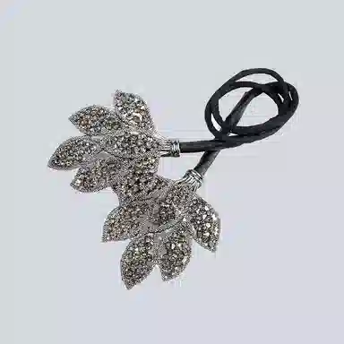 卡铂雅 灰色港风气质复古极简高级感休闲潮流设计 网纱 发圈 女款